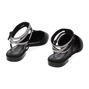 Ballerine slingback nere in raso