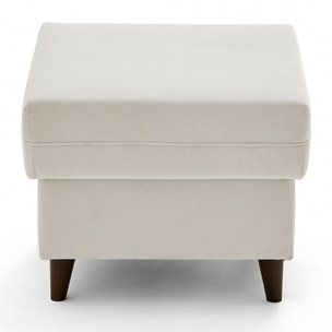 Brooke - pouf en velours pieds en bois - Beige