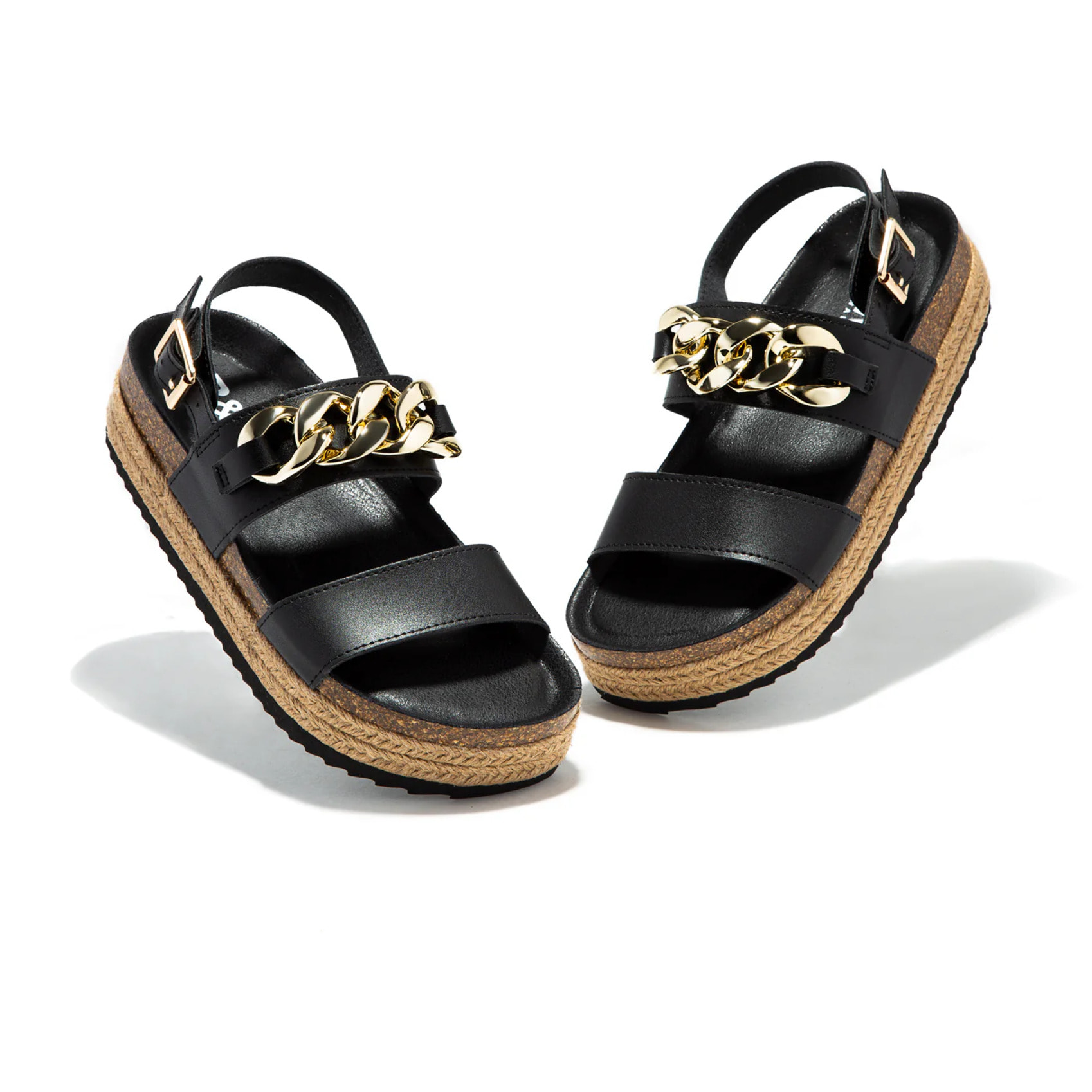 Sandalias Cadena Plataforma Negro