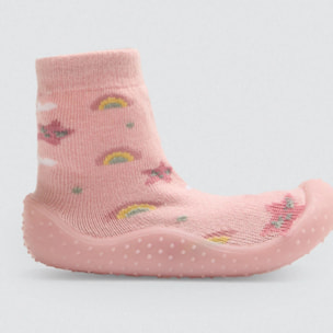 Sneaker a calzino con stampa arcobaleno e stelle