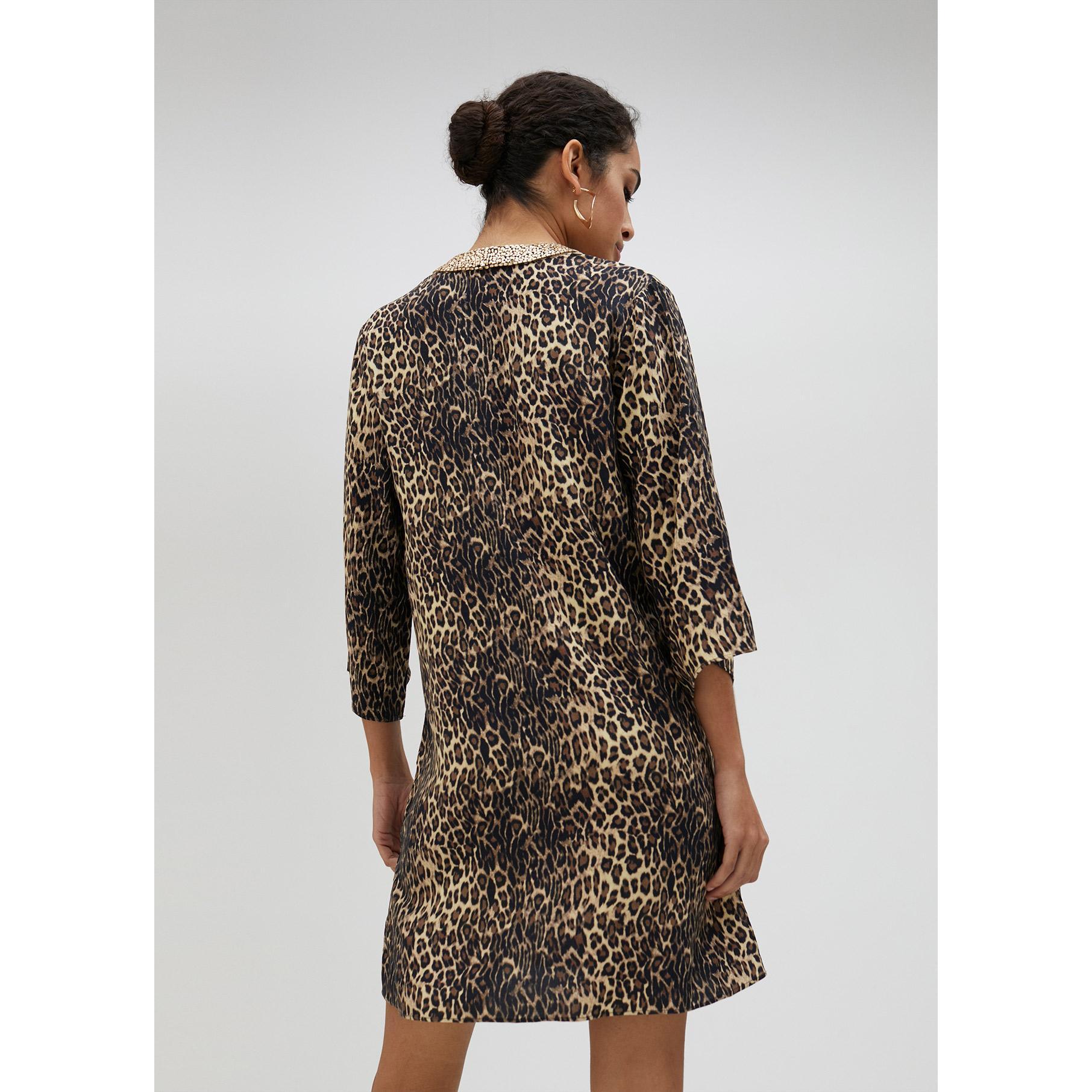 Kurta vestito corto stampa animalier