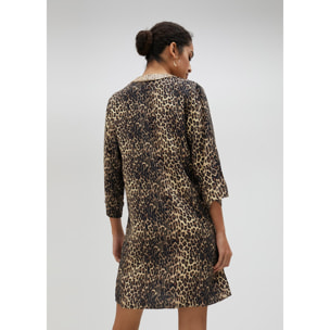 Kurta vestito corto stampa animalier