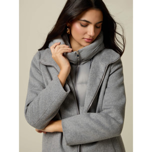 Oltre - Cappotto misto lana con inserti in nylon - Grigio