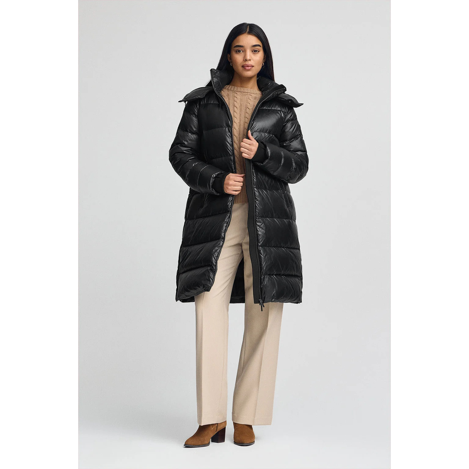 Chaqueta de plumas Olena negra con logo Polo Club
