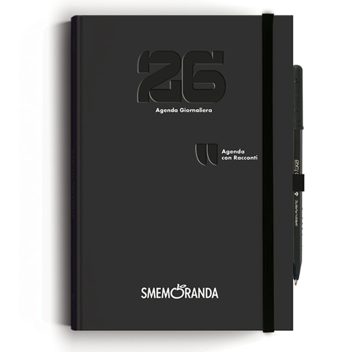 Agenda Smemoranda Racconti 2026 Giornaliera 12 mesi ,A5, nero