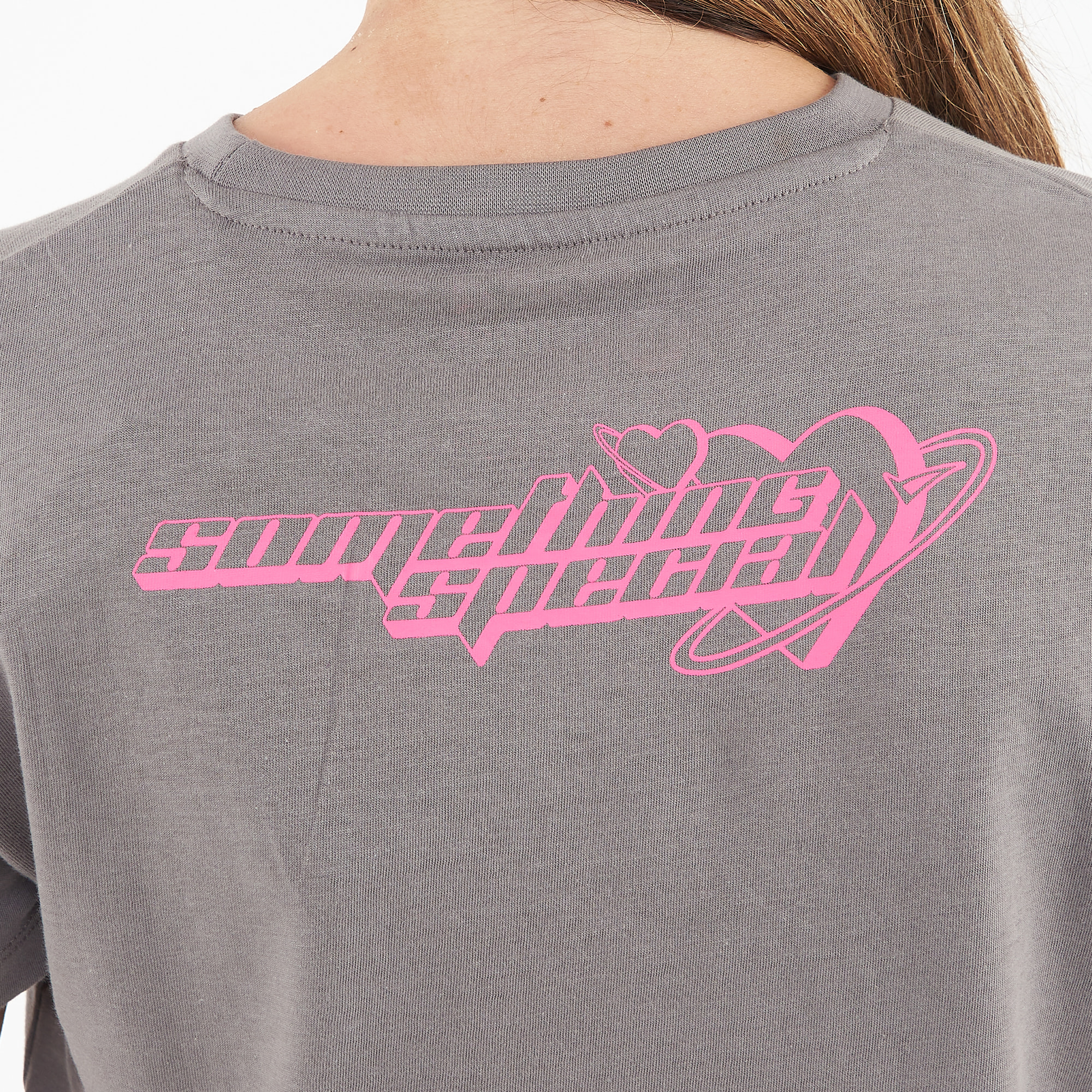 Maglietta Crop in cotone SPECIAL piombo rosa