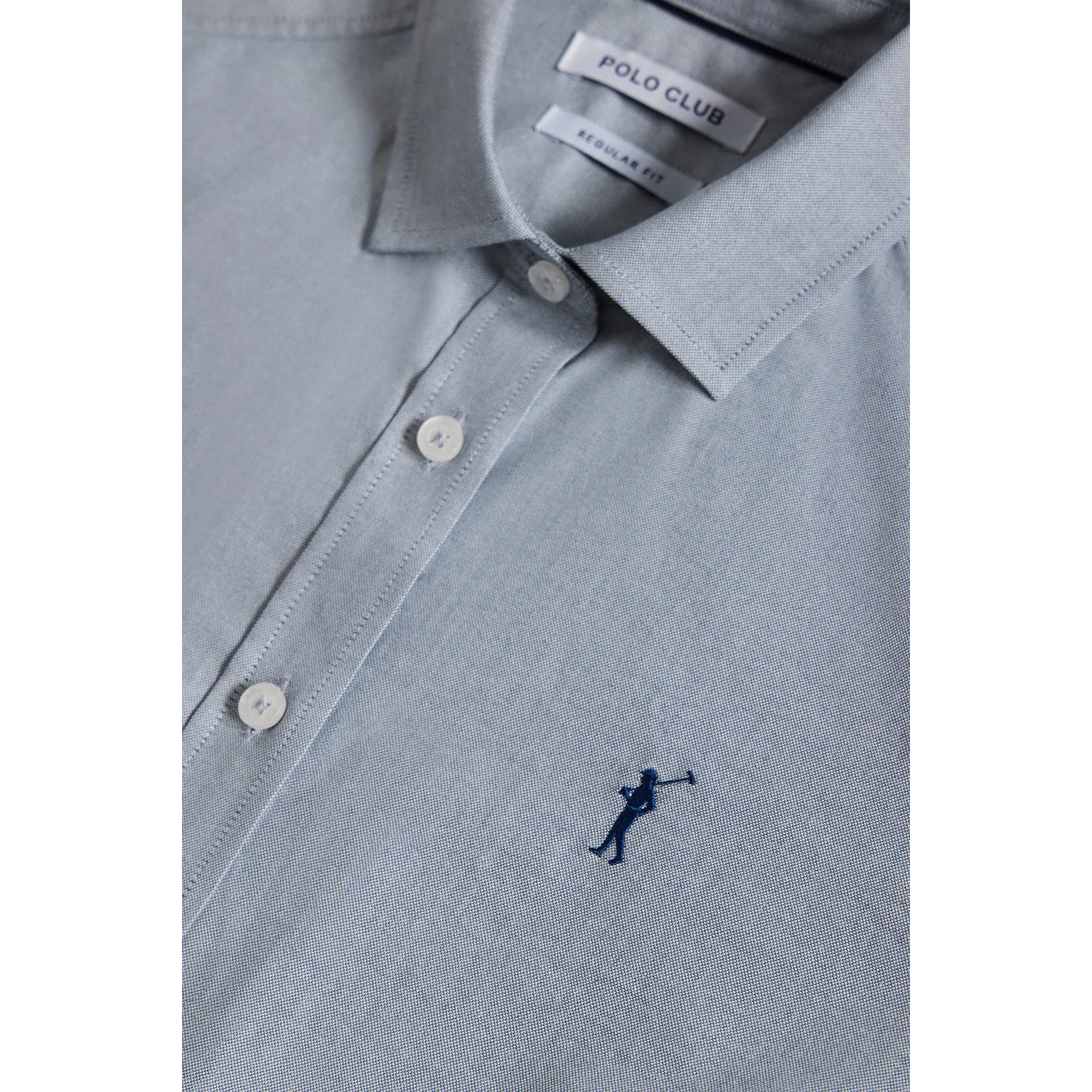 Camisa Oxford Regular fit azul denim con logo Rigby Go