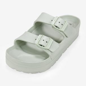 Sandalias de goma con plataforma verdes