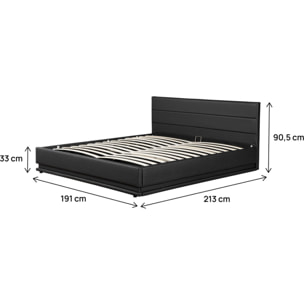 Lit LED avec coffre "Anastasia" - 180 x 200 cm - Noir