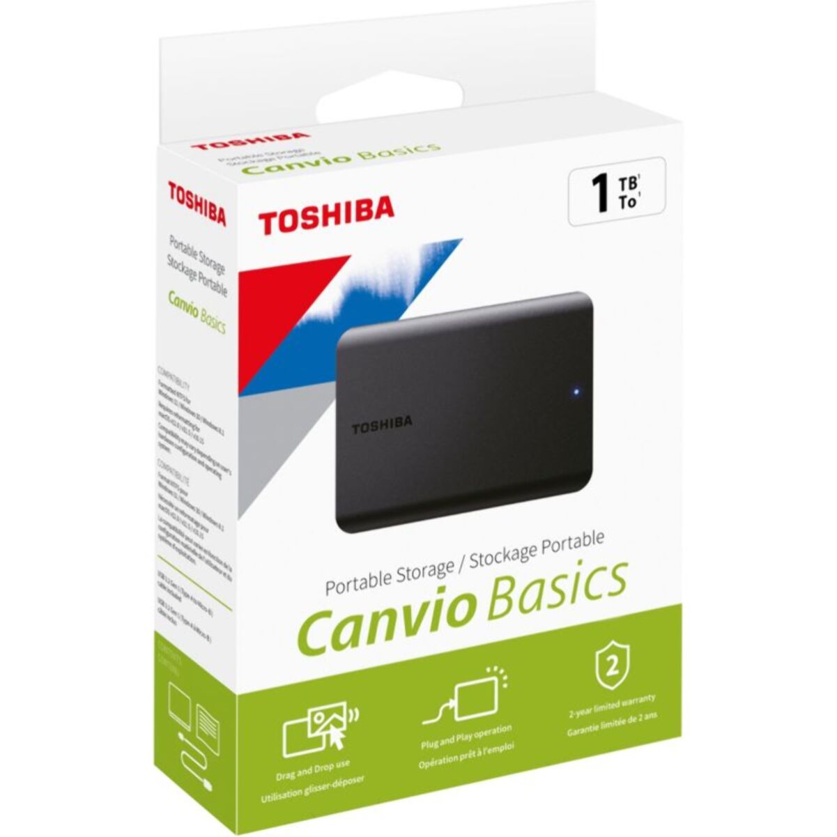Disque dur externe TOSHIBA Pack 1To canvio basics + Housse