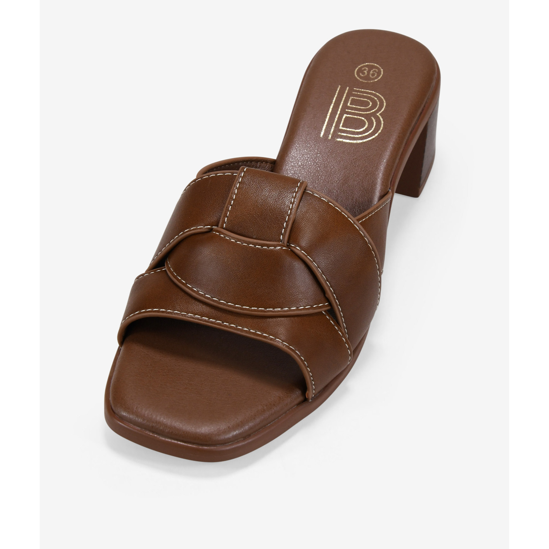 Sandalias destalonadas cuero con tacón