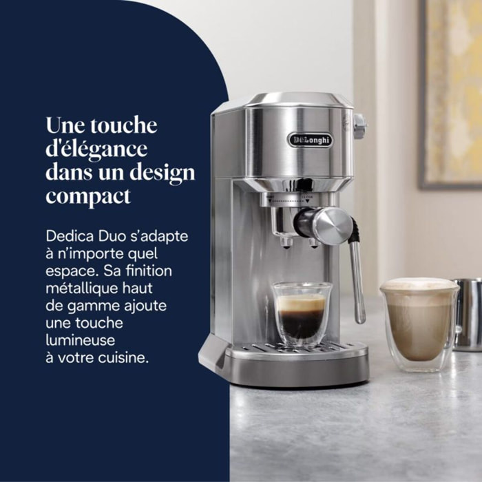 Machine à expresso DELONGHI Dedica Duo EC890.M - Metal