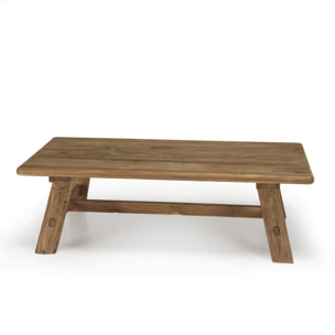 SANDY - Table basse rectangulaire 140x70cm bois Pin recyclé