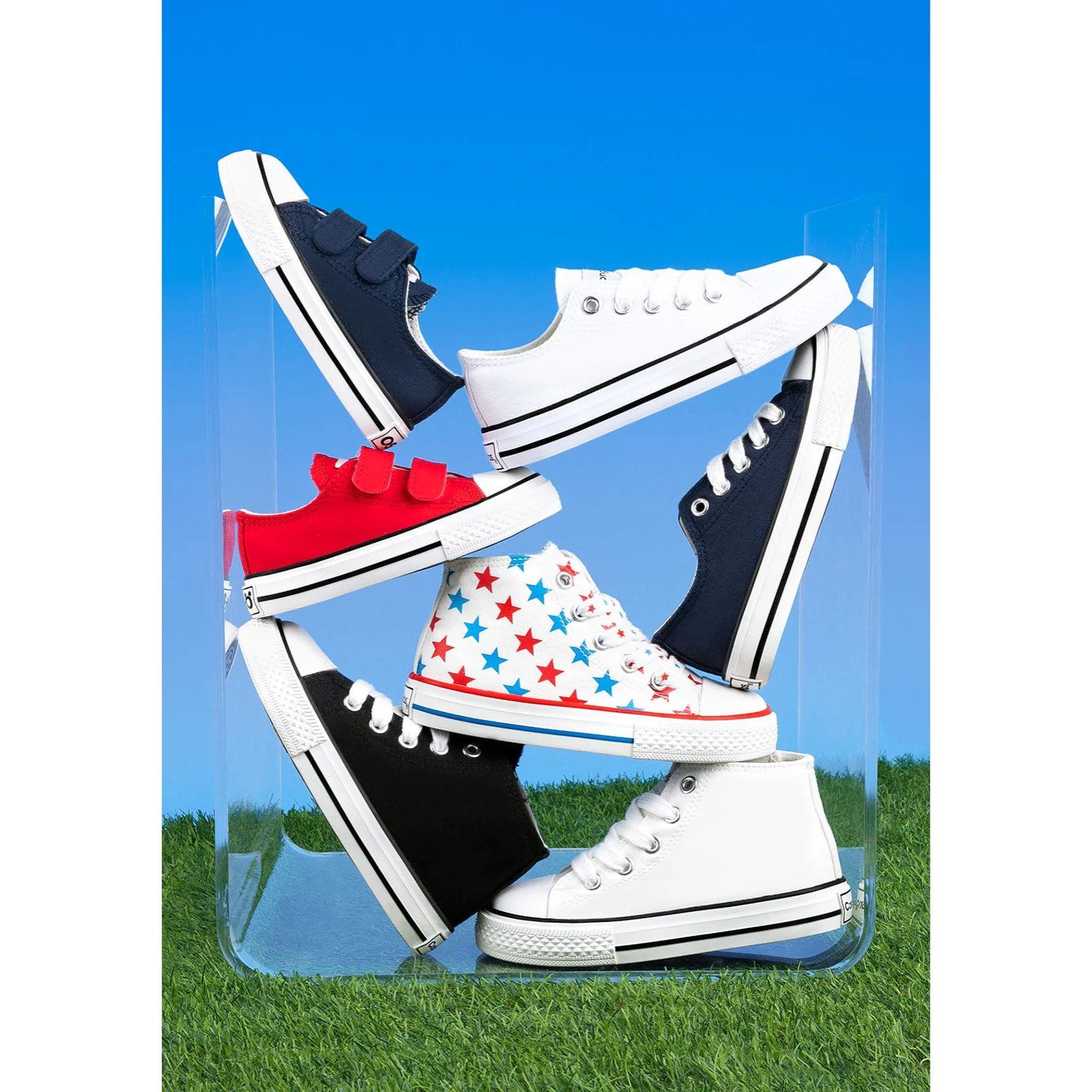 Zapatillas altas básicas unisex de lona blancas