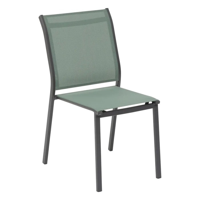 Chaise "Essentia" empilable vert olive & graphite