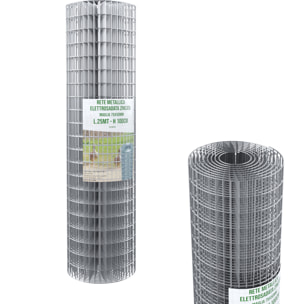 Rotolo Rete Metallica Per Recinzioni 25 M Zincata Elettrosaldata Rigida Maglia 75 x 50 mm Per Giardino Orto Piante Spazi Esterni (100 Cm)