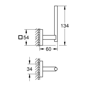 GROHE QuickFix - Start Cube - Réserve de papier - Finition Supersteel 40979DC0 (à visser ou à coller)