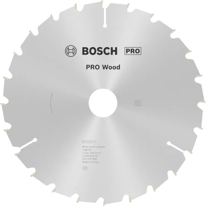 Lame de scie circulaire Optiline Wood Ø 30mm - 216 x 30 x 2,0 mm, 24 - 2 608 640 431