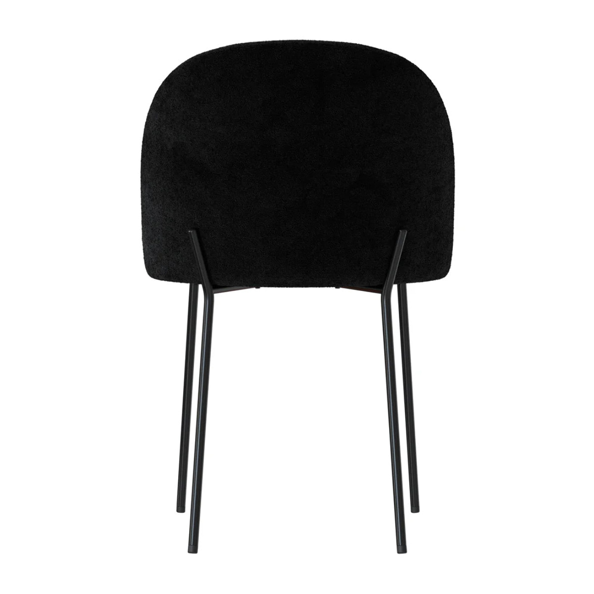 Lot de 2 chaises en tissu bouclette noir - Karl