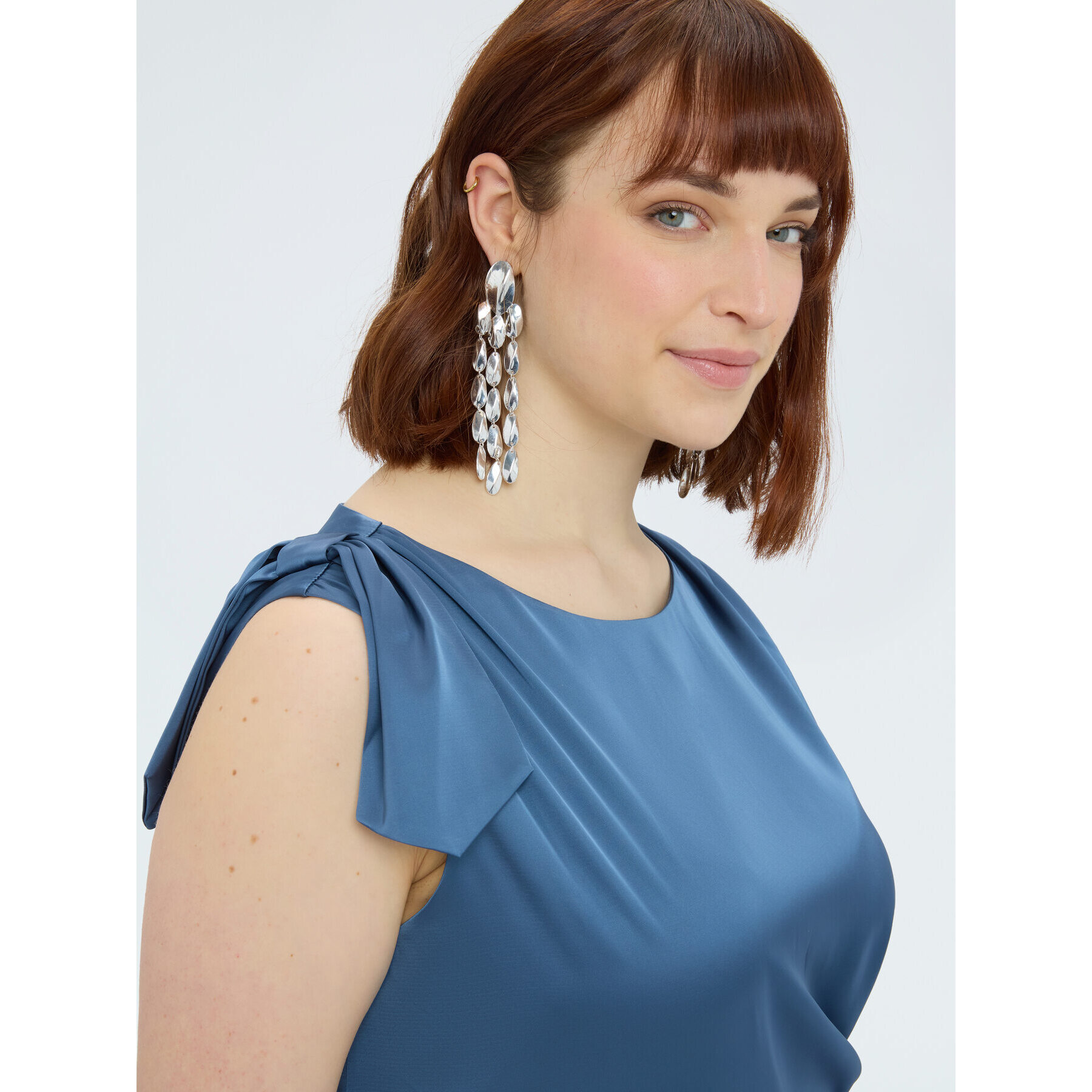 Fiorella Rubino - Vestito in raso con drappeggio - Blu