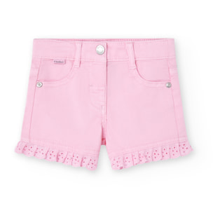 Short elÃ¡stico liso de color rosa, Short, niÃ±a