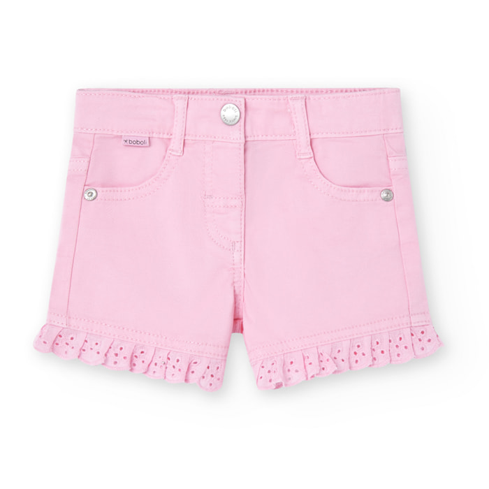 Short elÃ¡stico liso de color rosa, Short, niÃ±a