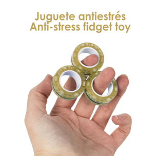 Magnetic Fidget Glow Rings, anelli magnetici, si illuminano al buio. Giocattolo antistress, ansia, concentrazione.