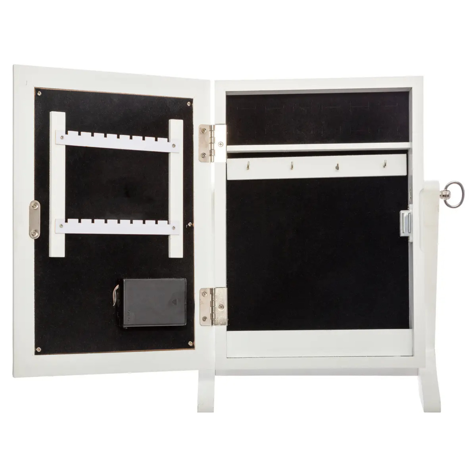 Armoire à bijoux LED "Bettany" en bois blanc 26x35cm