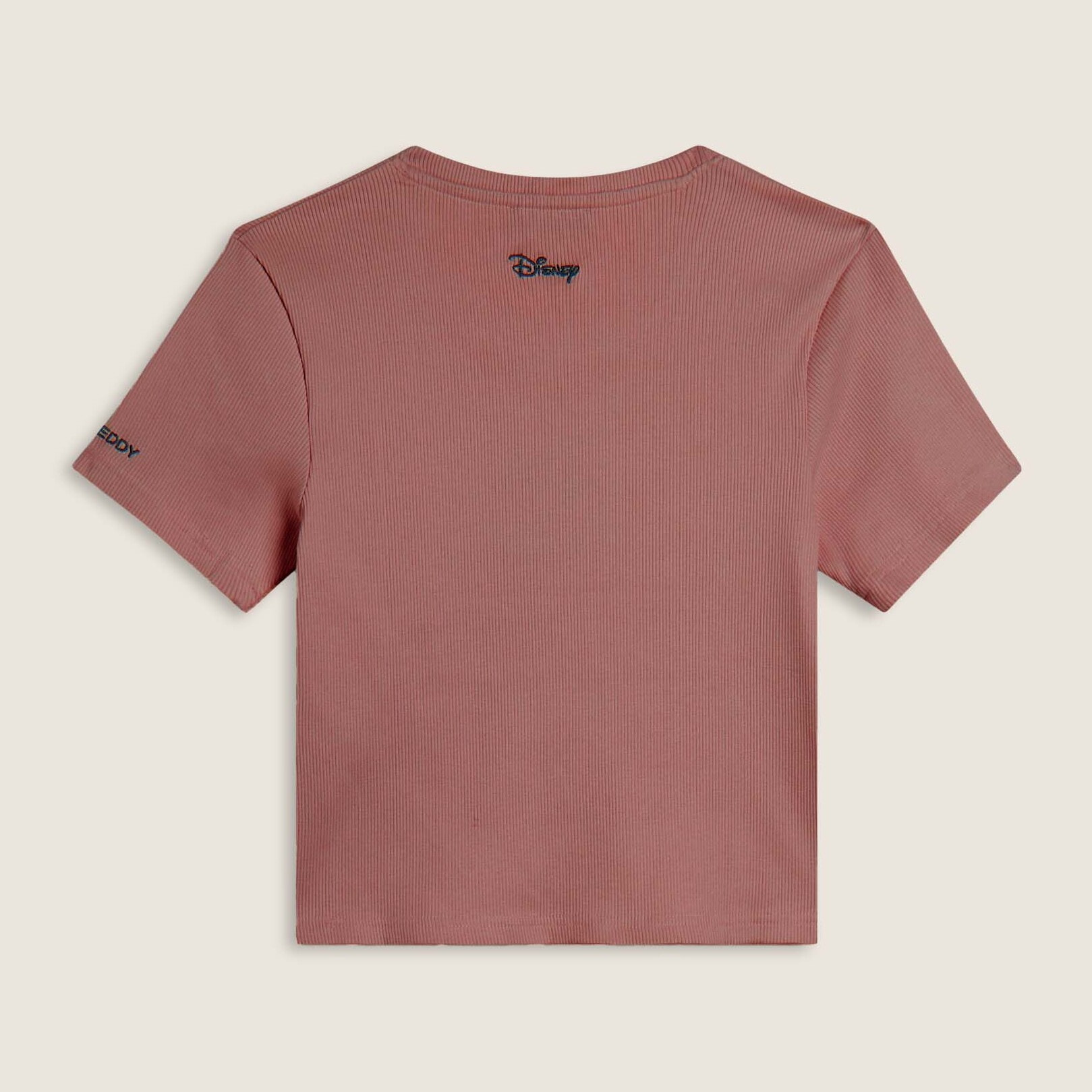 T-shirt cropped da donna in costina con ricami Disney