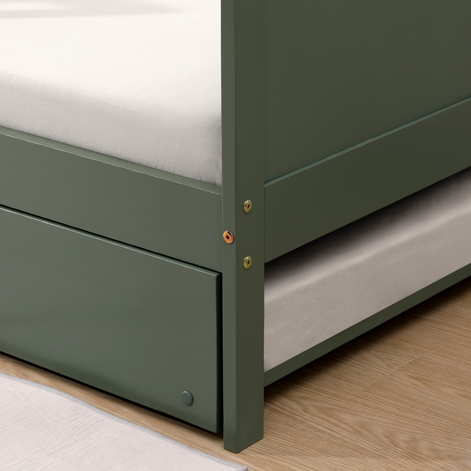 Lit gigogne pour enfant 190x90cm vert ADAM