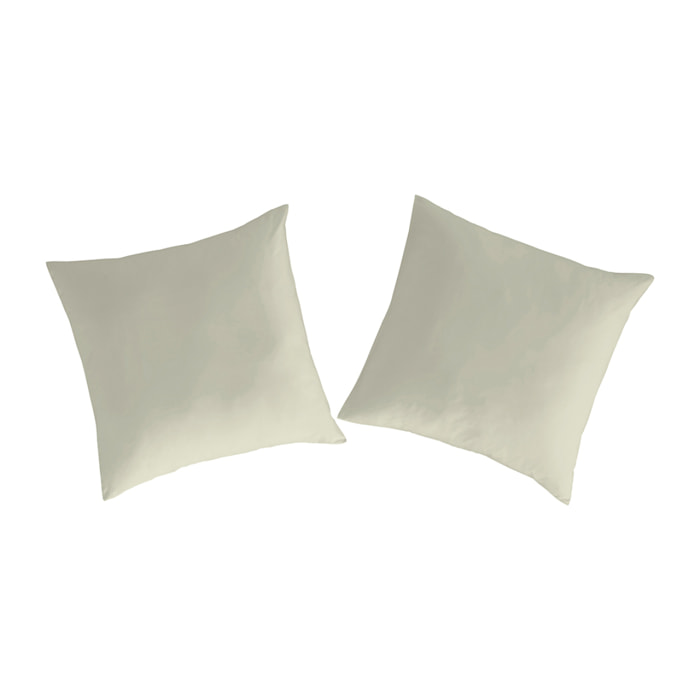 2 Fundas de almohada 100% algodón percal PURE verde. Varios tamaños disponibles