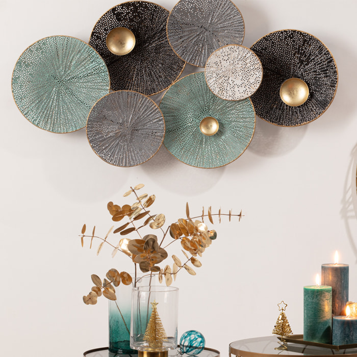 Déco murale "Nénuphar" métal 90x50cm