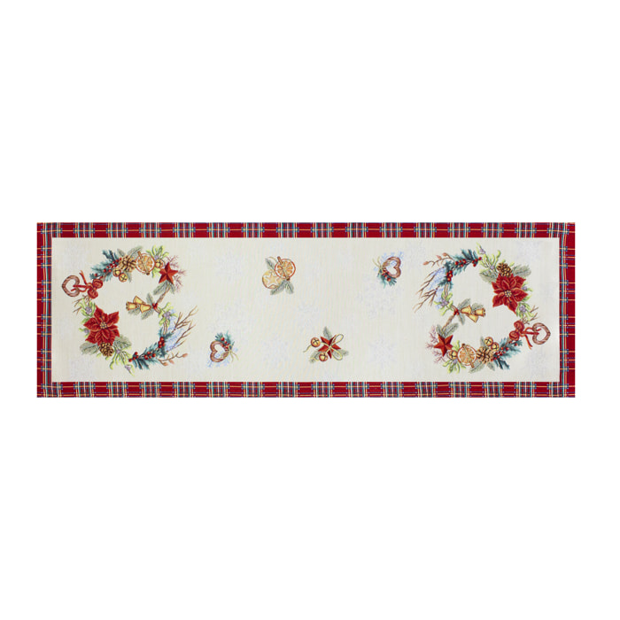 Runner Natalizio Ghirlanda 40x140 cm Gobelin Jacquard