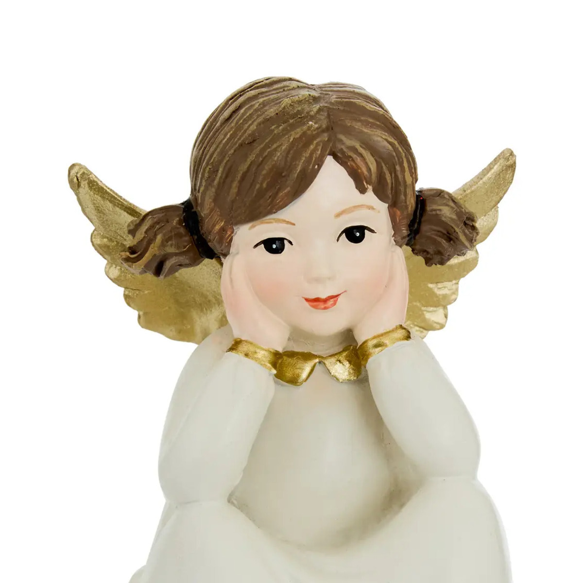 Anges de Noël enfants en résine H. 13 cm