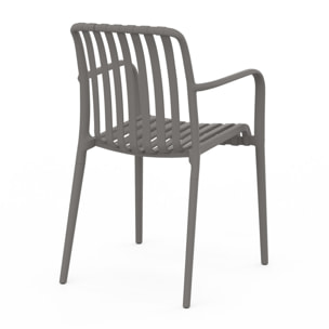Chaises de jardin empilables Oviedo polypropylène gris - lot de 4