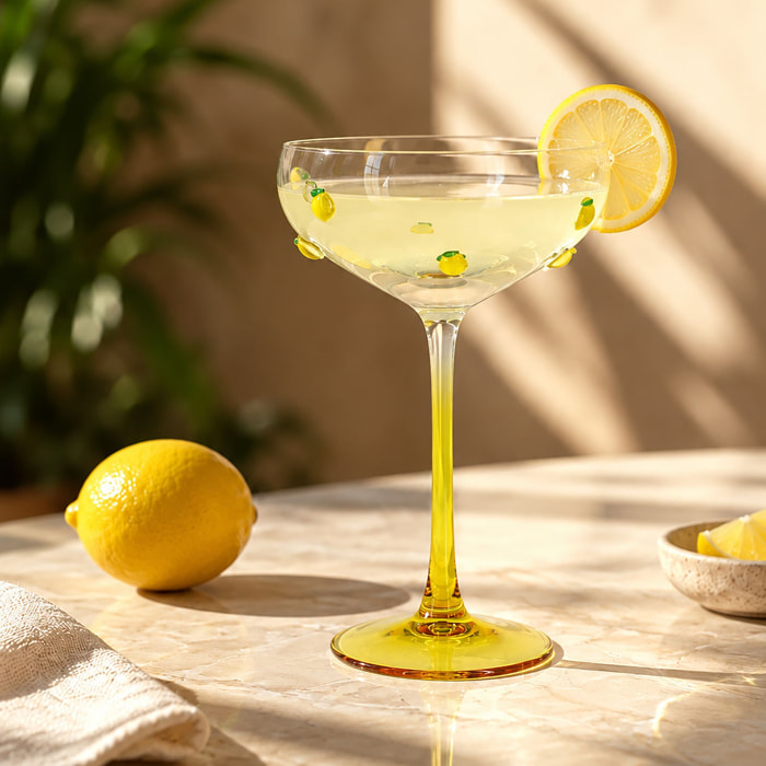 Lot de 4 coupes à champagne 27cl à motif citron CITRON