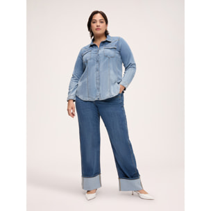 Fiorella Rubino - Camicia in denim washed - Azzurro