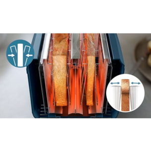 Grille-pain PHILIPS HD2511/70 Toaster bleu Série 3000, 2 fentes, 900W