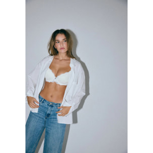 Reggiseno imbottito con ferretto in pizzo avorio, coppe B e C