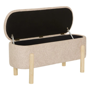 Banc coffre Muka ovale 1 place beige