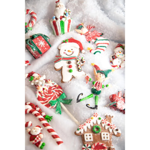 Set Di 2 Snowman - Pezzi 4 - 9,2X13,5X1cm - Colore: Multicolore - Bianchi Dino -