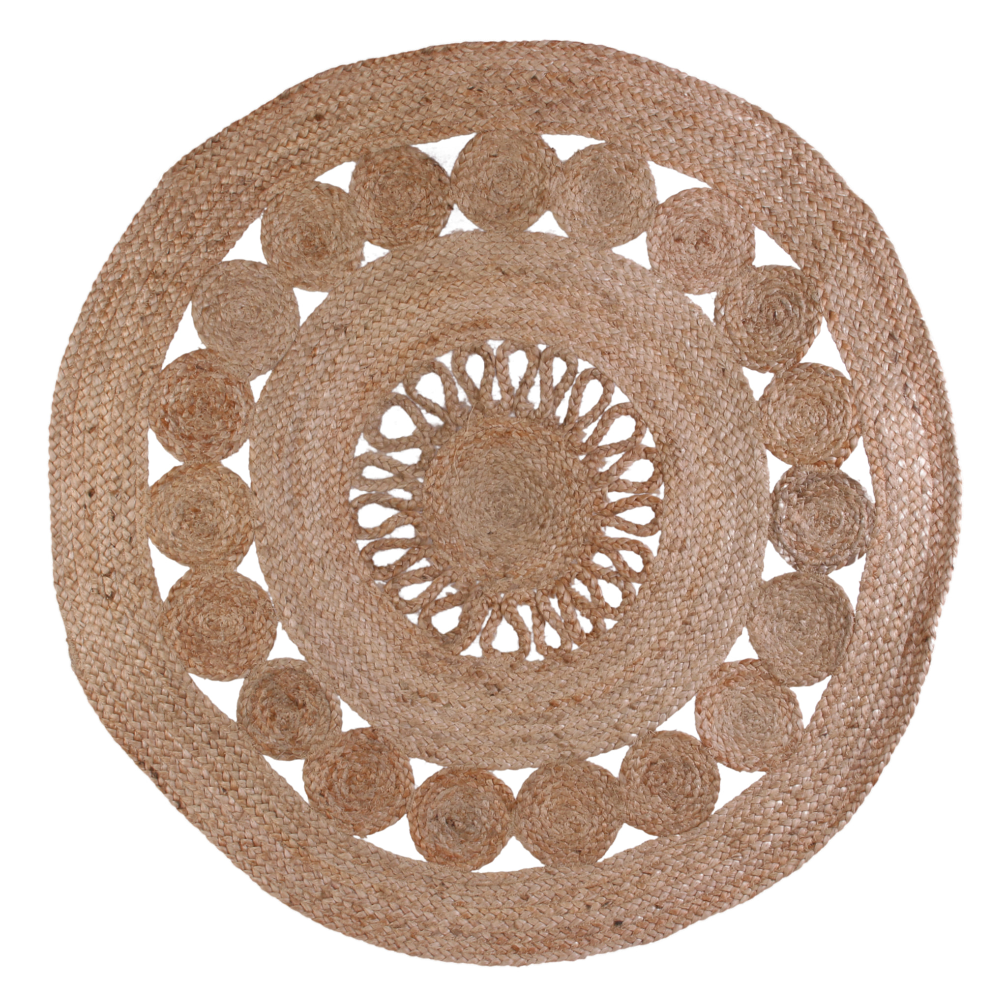Tapis Rond Jute Ajoure 90cm