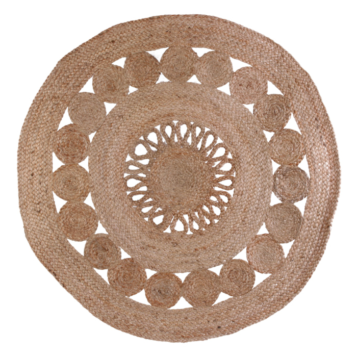 Tapis Rond Jute Ajoure 90cm