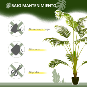 Palmera Areca Artificial 170 cm Árbol Artificial con 11 Hojas Realistas y Maceta de Plástico Decoración para Interior y Exterior Salón Oficina Balcón Ø15x170 cm Verde