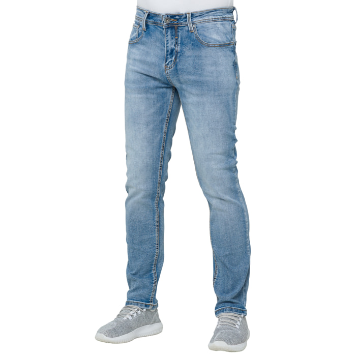 Pantalone Hot Buttered Leebong denim 5 tasche Blu