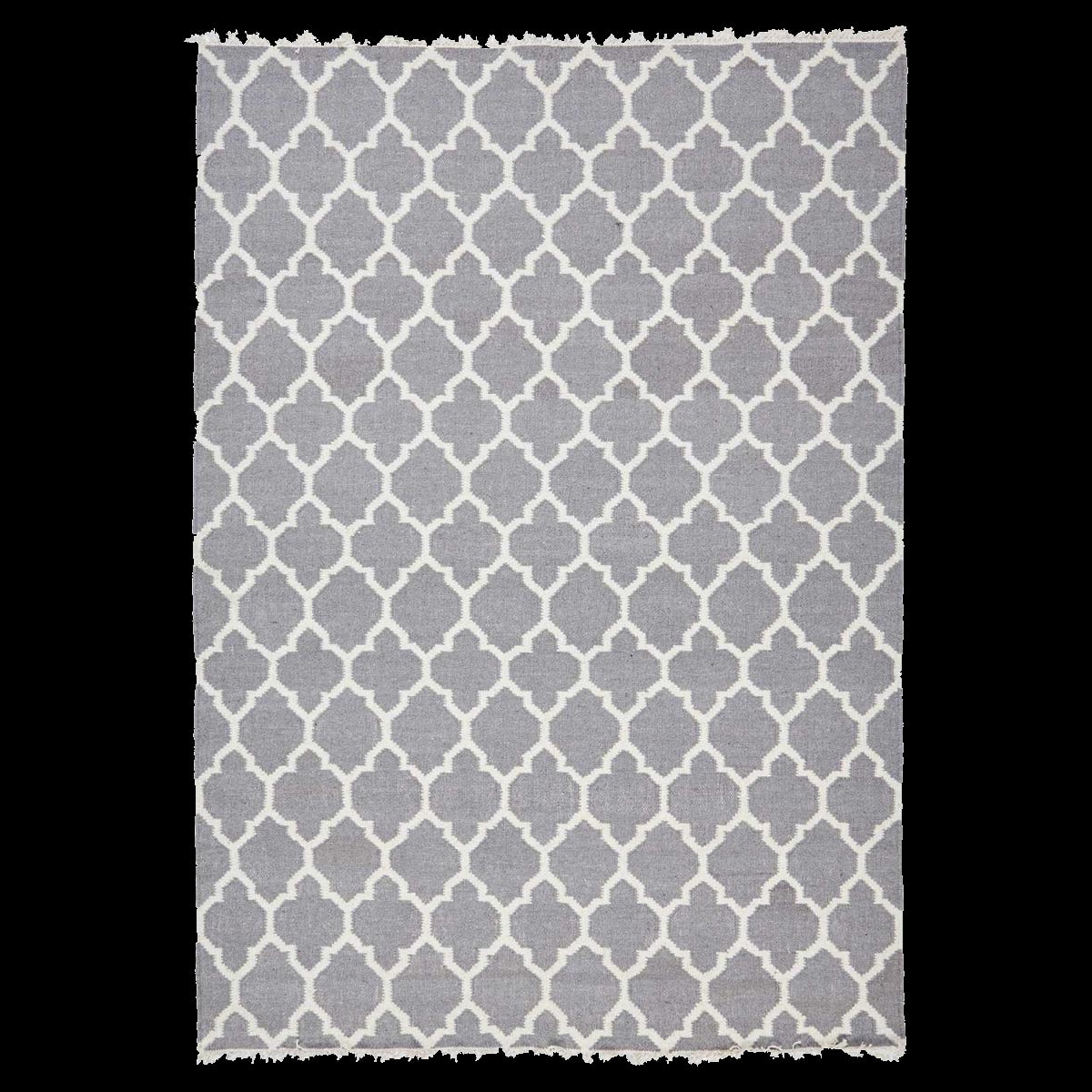 tapis salon 170x240 fait main en laine gris rectangle motif scandinave ARIFA