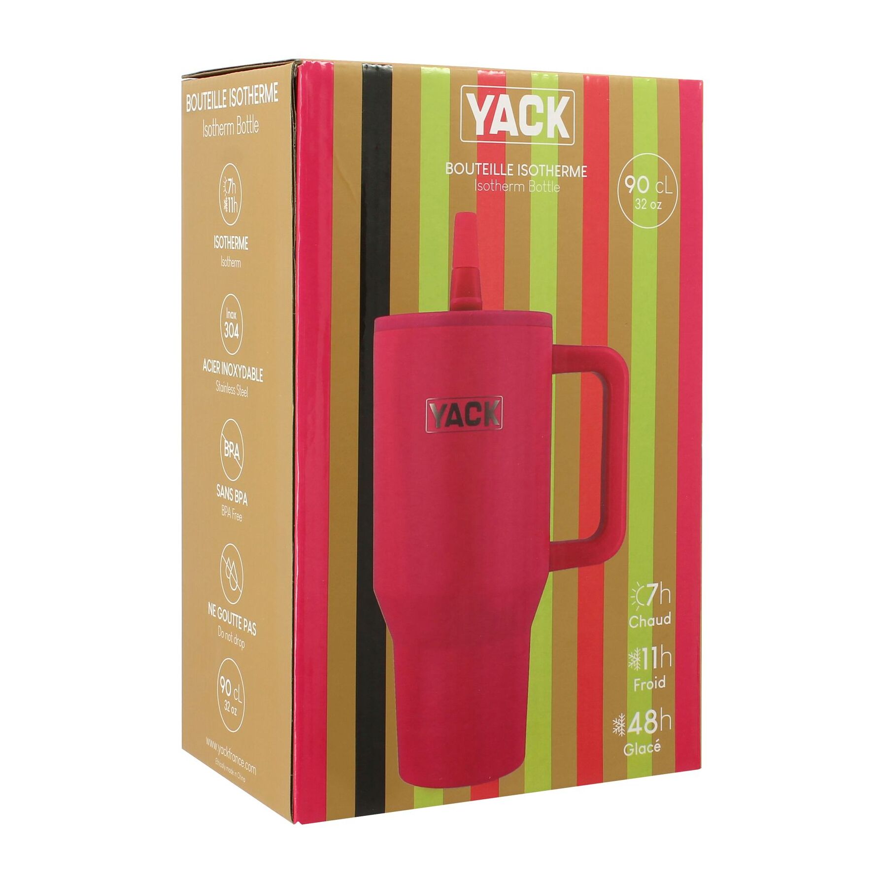 Gobelet isotherme rose fuchsia 90cl