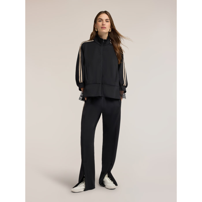 Motivi - Pantaloni palazzo con bande laterali a contrasto - Nero