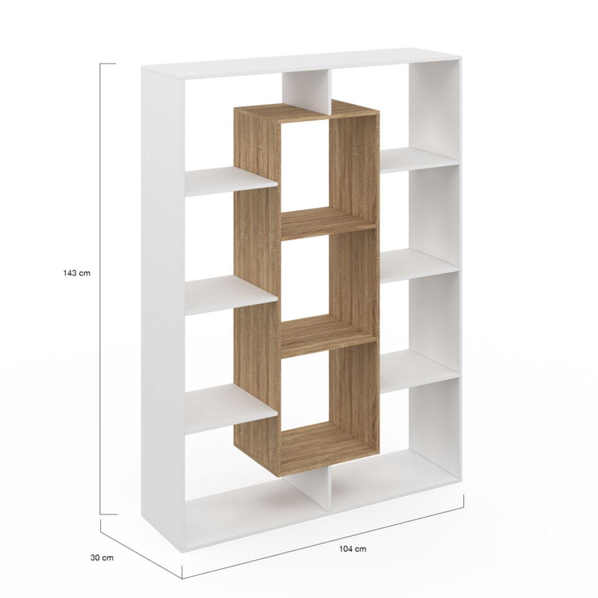 Etagère bibliothèque Paulette bois et blanc