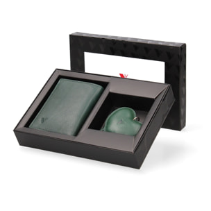 Set portafoglio e portachiavi uomo in vera pelle - Valentinio - 10.0 x 8.0 x 3.0 cm